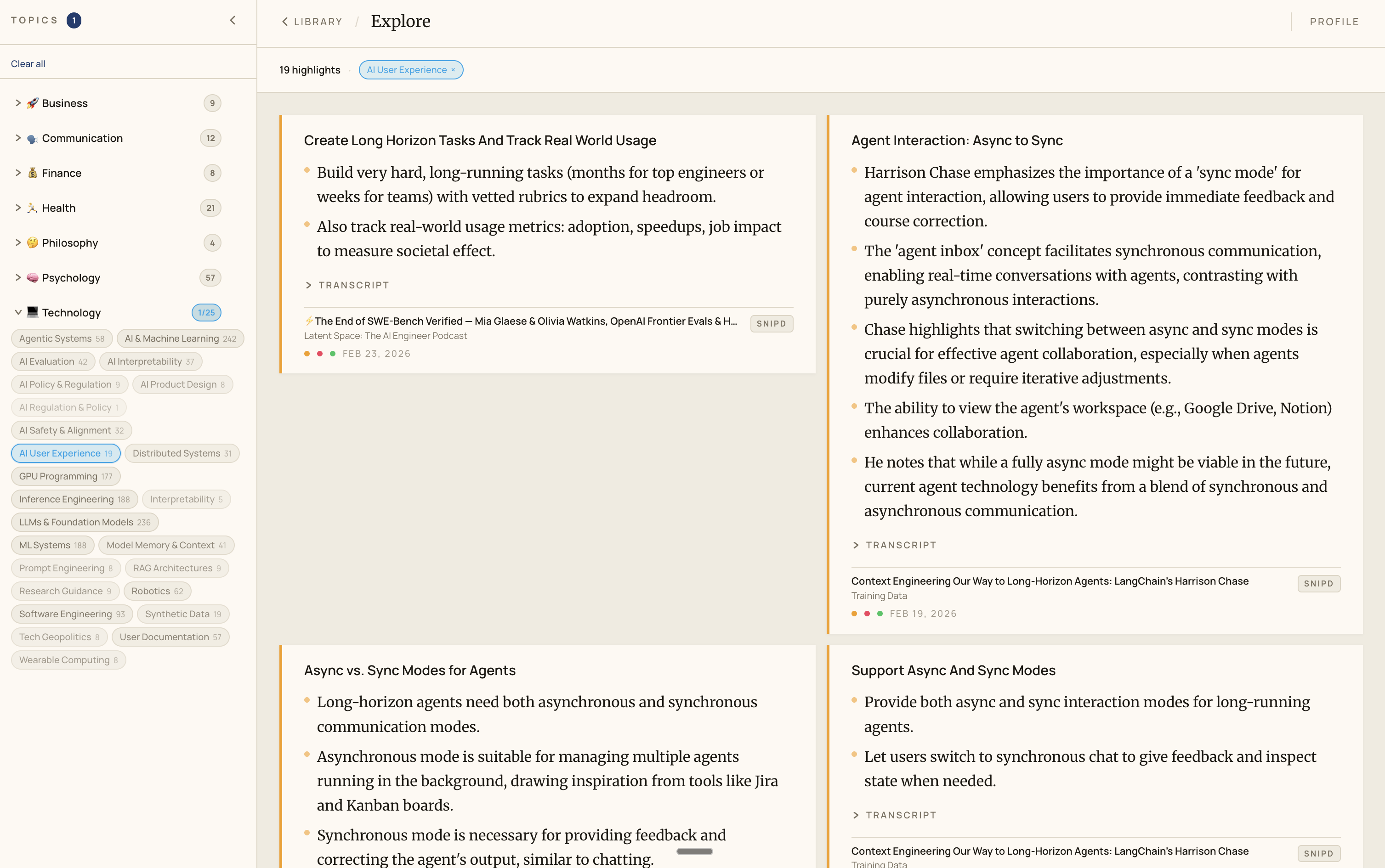 Screenshot of the frontend