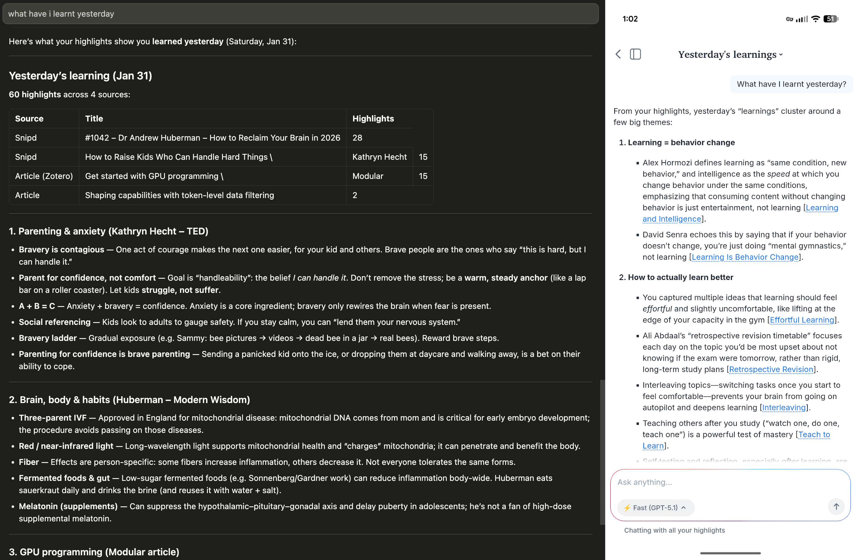 Left is my system and right is readwise
